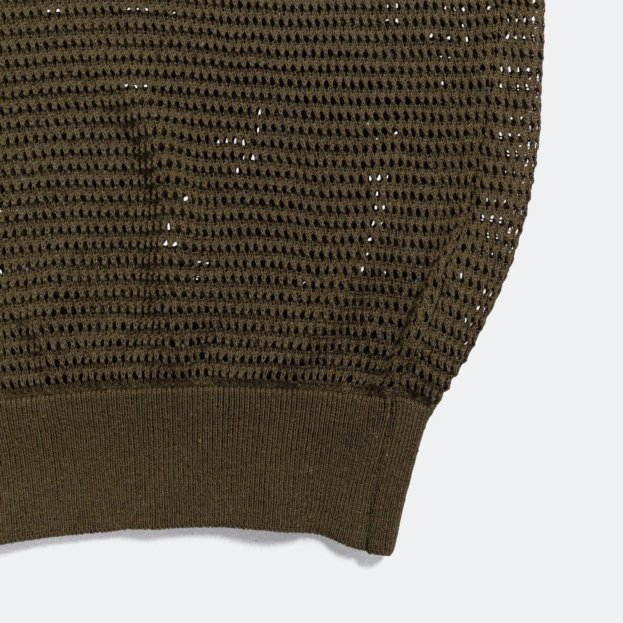 12G Mesh Knit CAROL Polo - Khaki