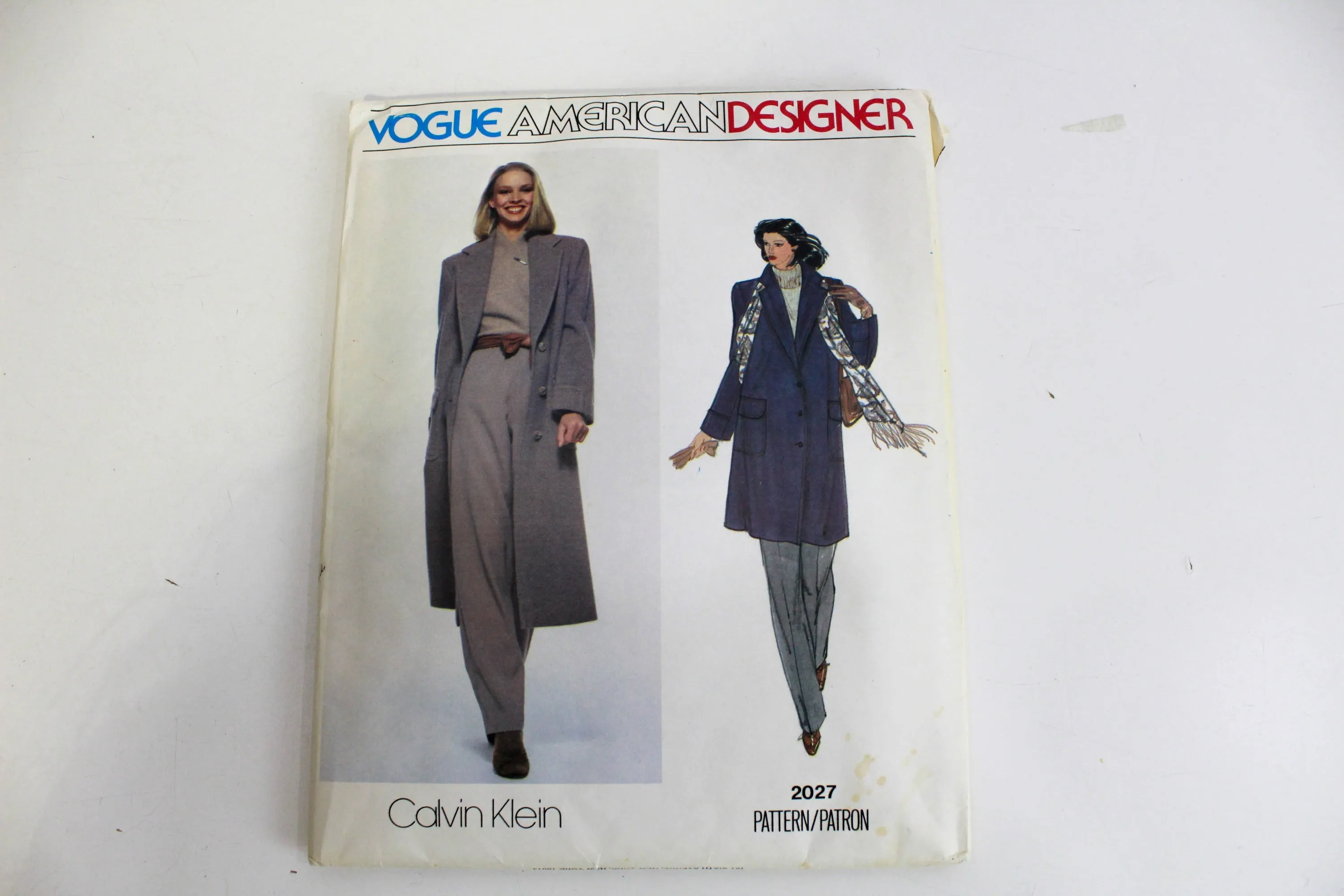 1970s Vogue American Designer 2027 Calvin Klein Sewing Pattern, UNCUT FF, Women's Coat and Pants