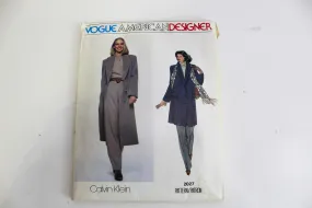 1970s Vogue American Designer 2027 Calvin Klein Sewing Pattern, UNCUT FF, Women's Coat and Pants