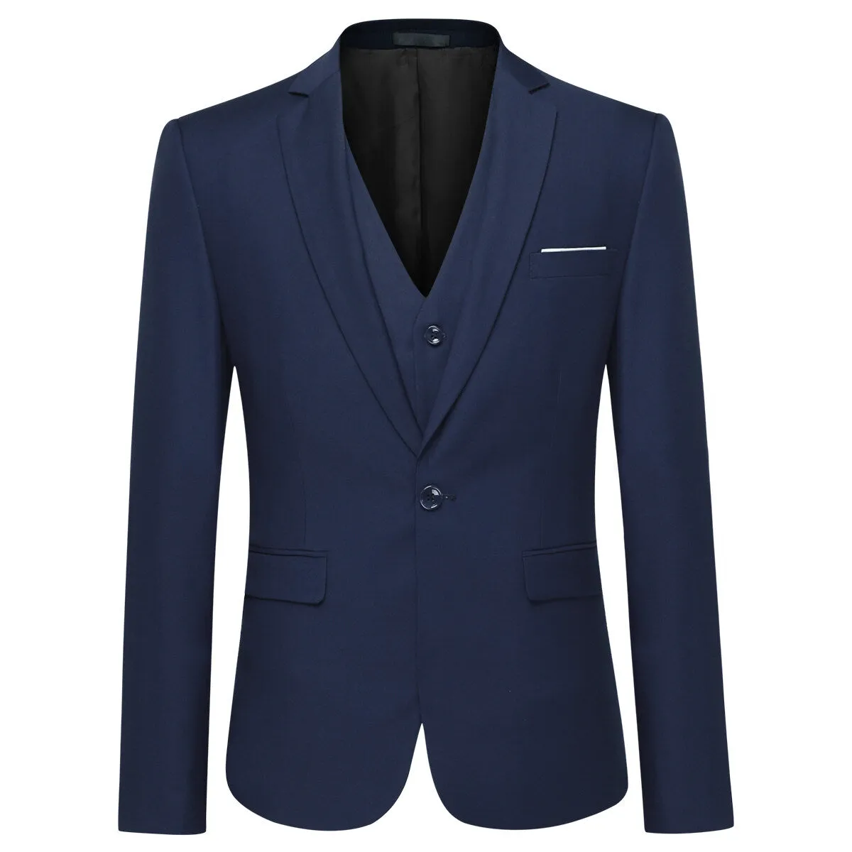 3-Piece One Button Formal Suit Navy Suit