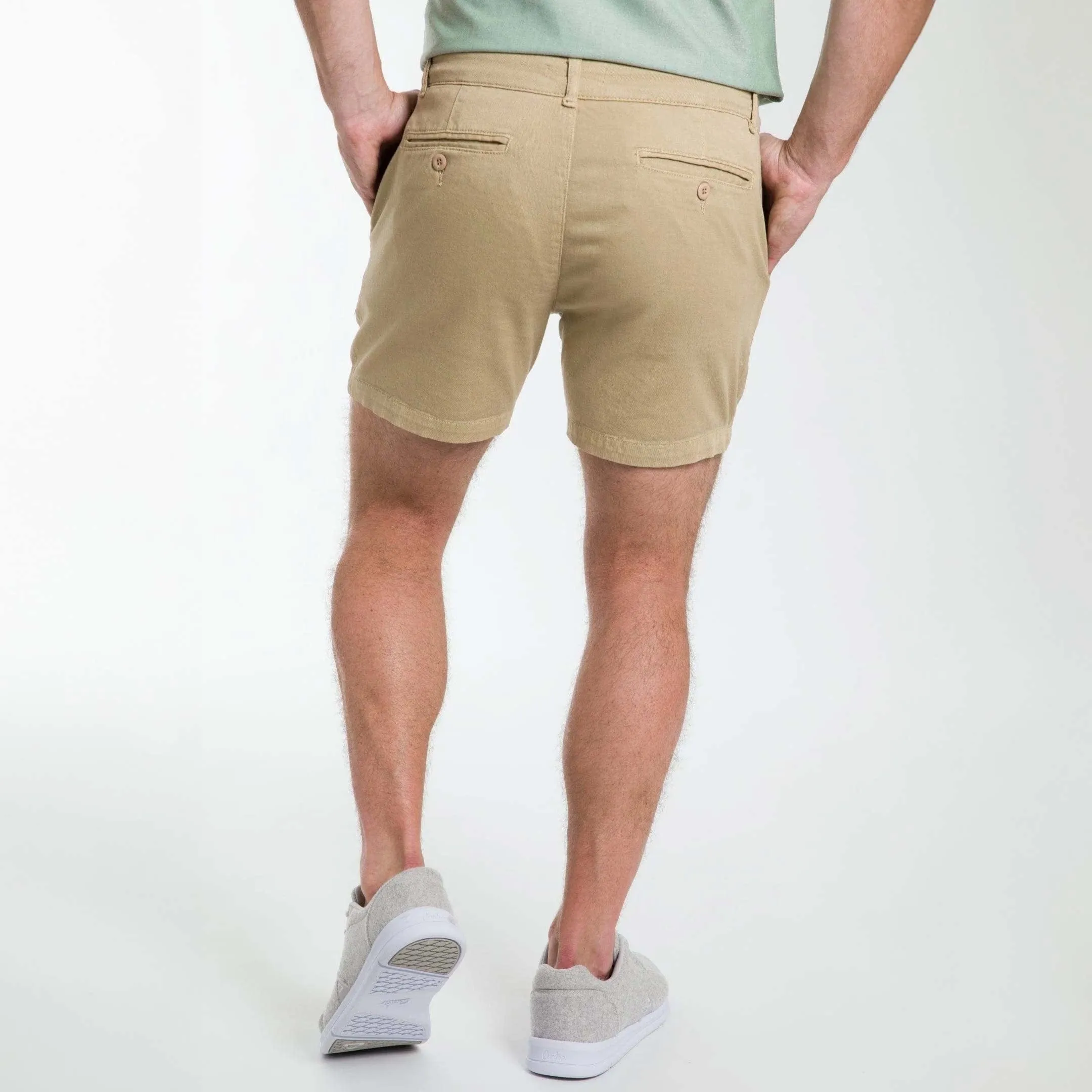 5" Khaki Lightweight Stretch Chino Short