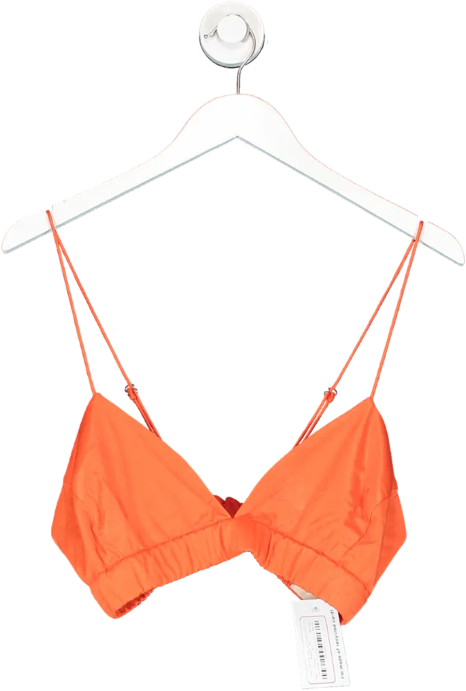 AGGI Orange Cupro And Silk Asha Satin Nasturtium Bralette Top UK M