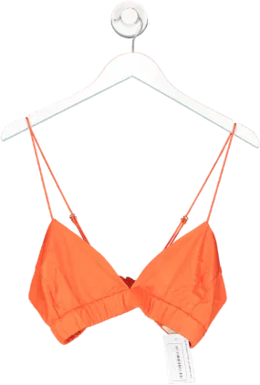 AGGI Orange Cupro And Silk Asha Satin Nasturtium Bralette Top UK M