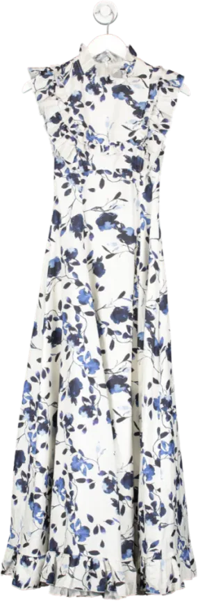 ALB Anne Louise Everly Maxi Dress In Blue And White UK 8