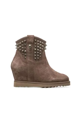 ASH ITALIA Women's •Yahoo• Hidden Wedge Bootie-Topo Studded Leather 36M