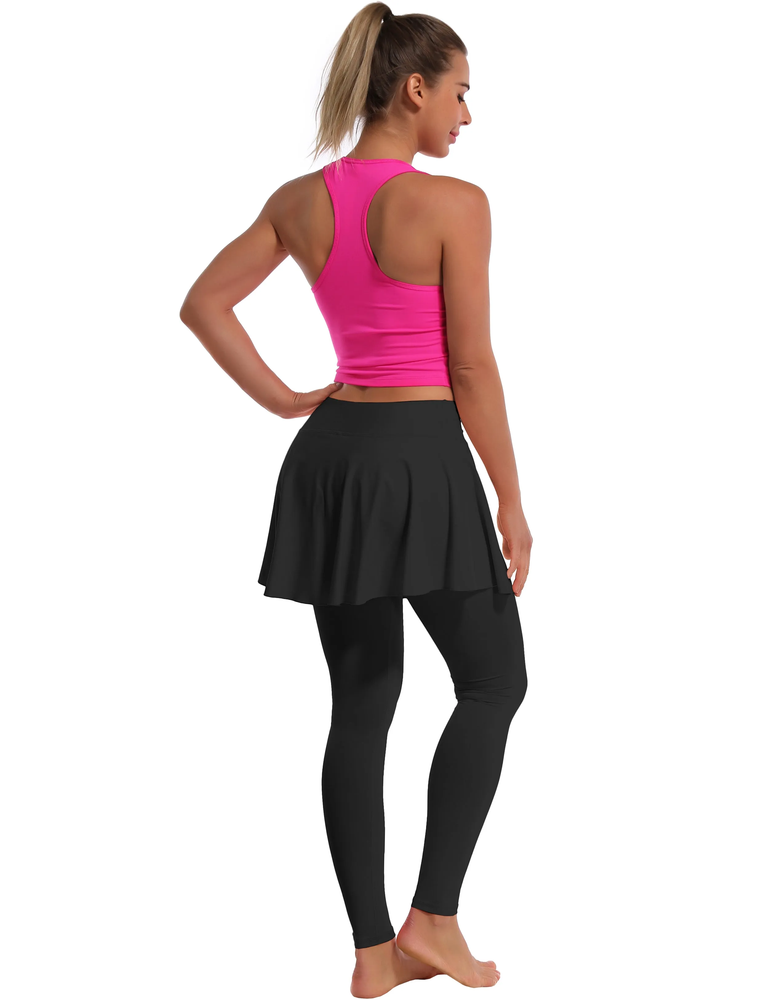 Athletic Tennis Golf Skort with Pocket Shorts black