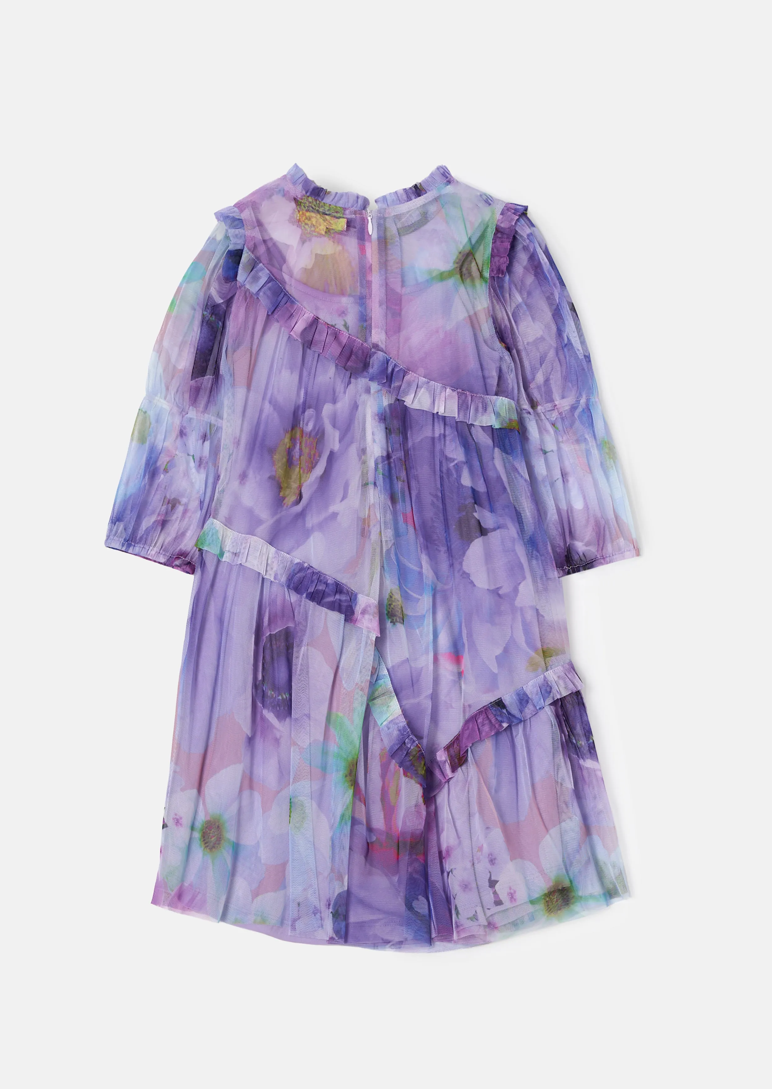 Beatrice Lavender Print Mesh Dress