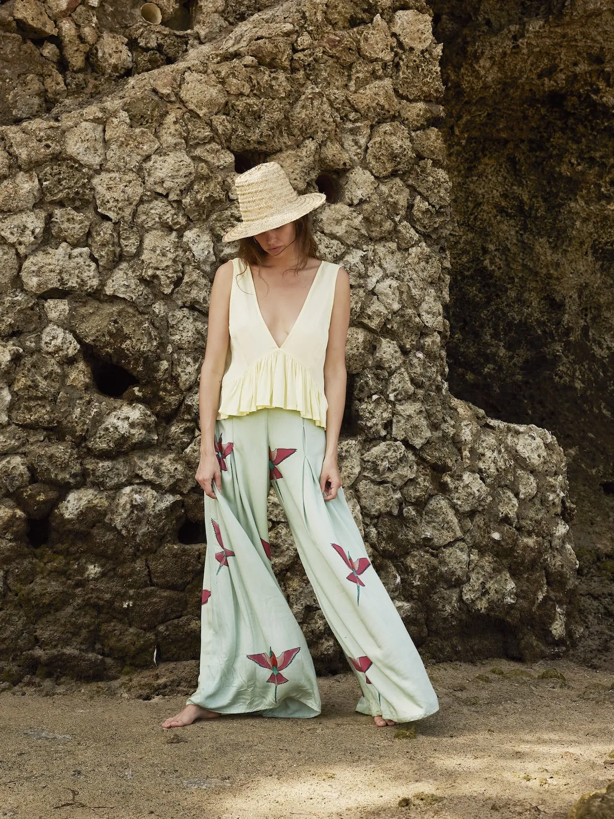 Bee Eater Pleated Palazzo Pants