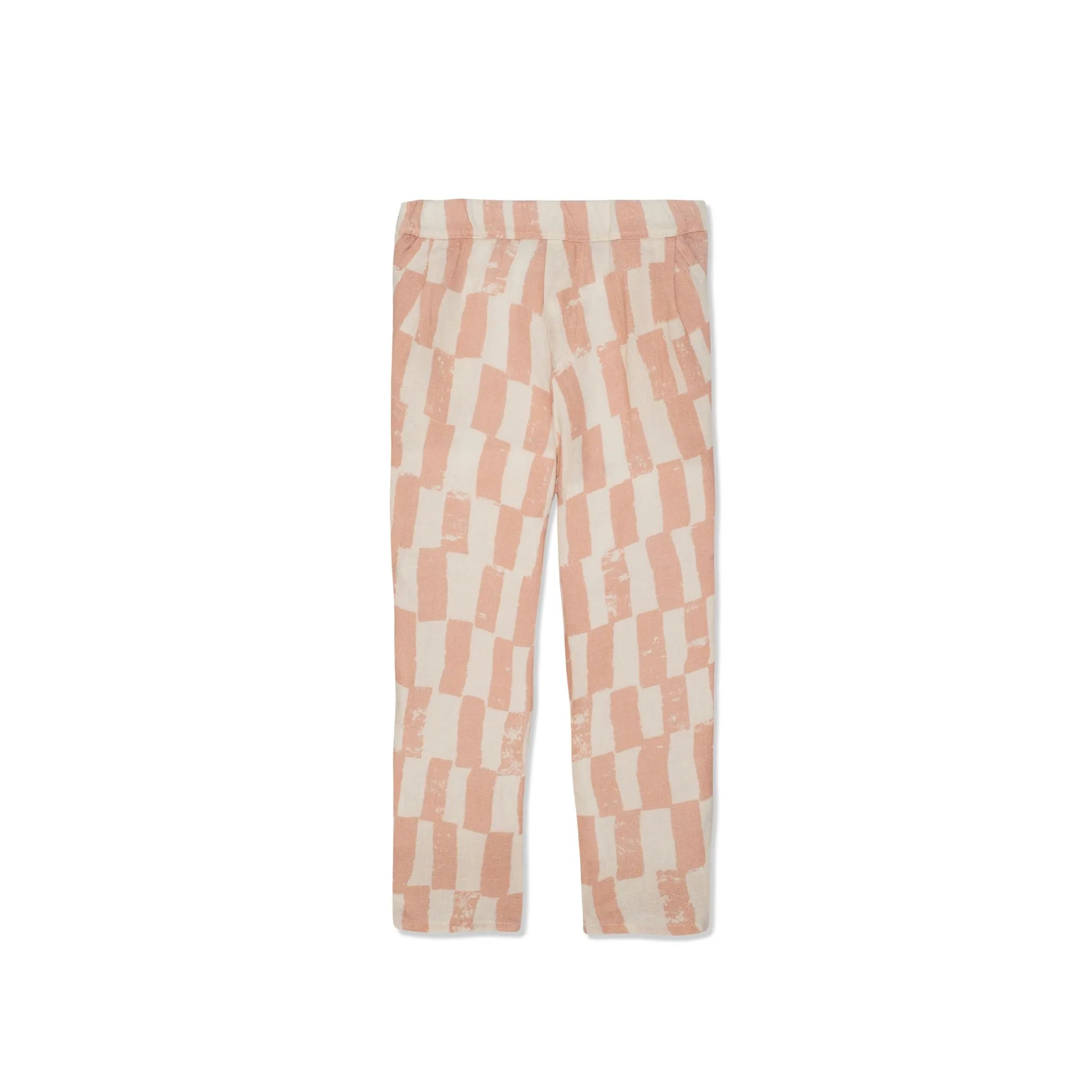 Blue Gingham Linen Kid Pants