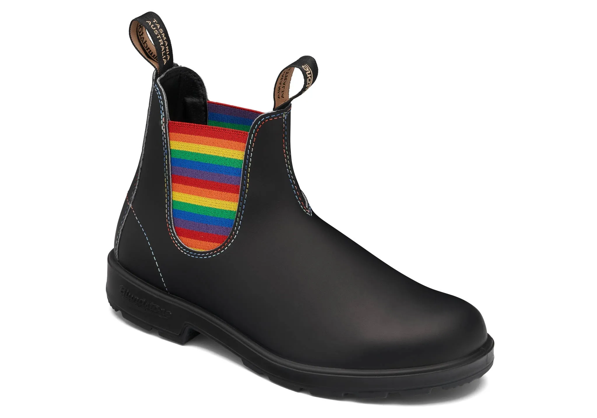 BLUNDSTONE 2105 - Original Black with Rainbow Elastic & Contrast Stitching