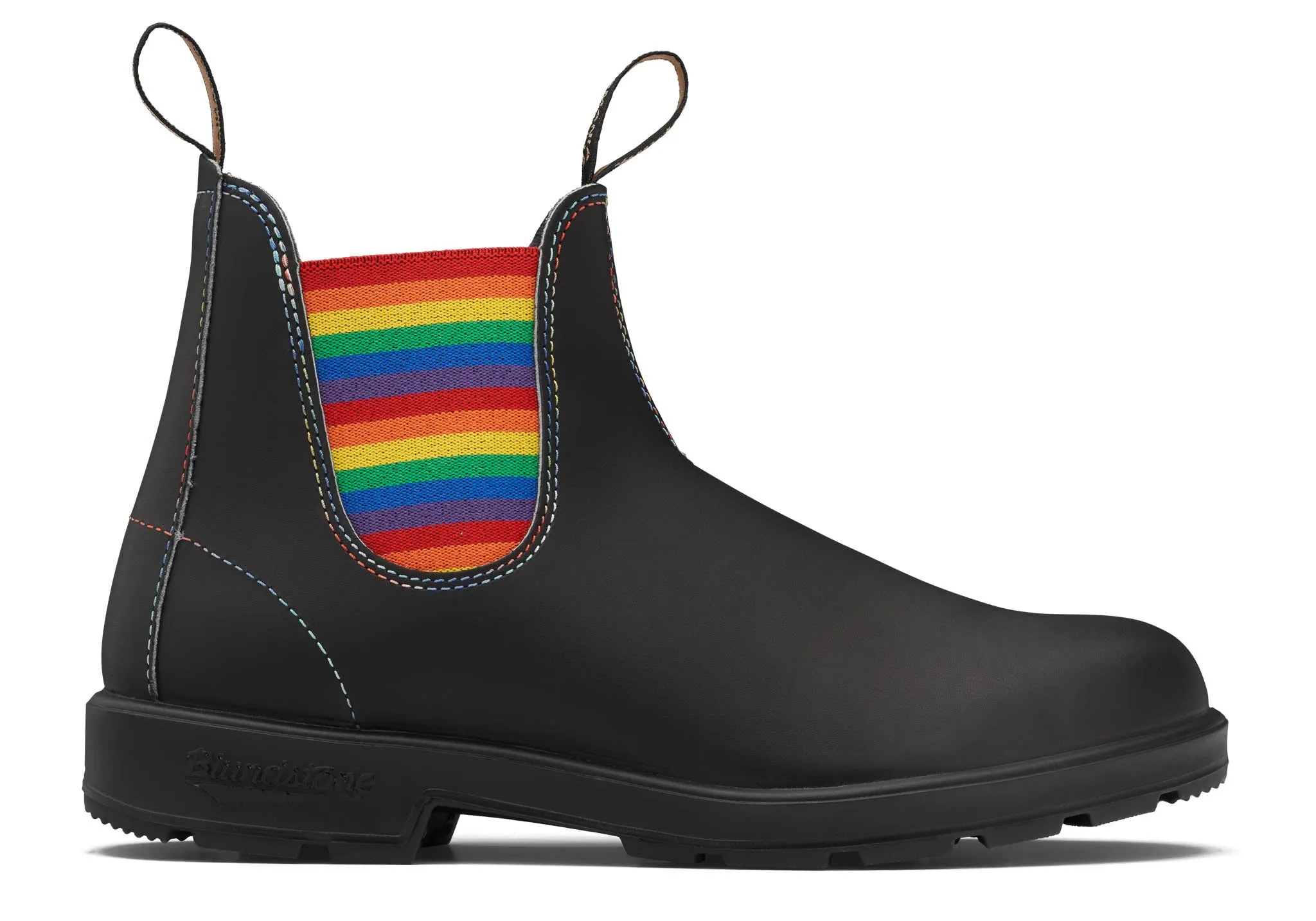 BLUNDSTONE 2105 - Original Black with Rainbow Elastic & Contrast Stitching