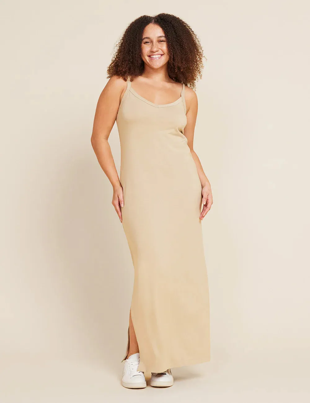 Boody V-Neck Slip Dress | Stone