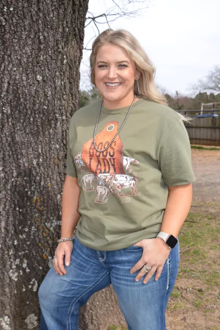 BOSS LADY MILITARY GREEN TEE