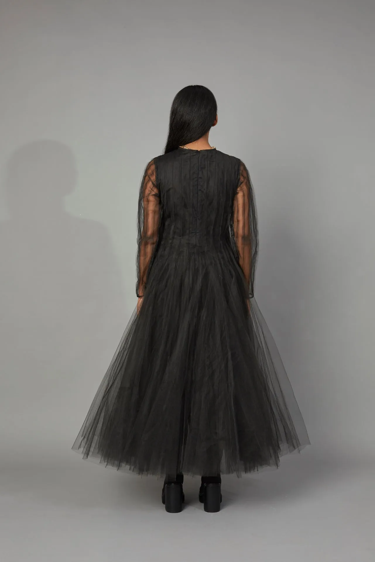 BOTTLE BRUSH TULLE DRESS BLACK