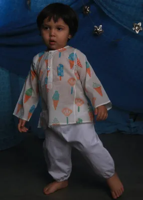 Boys Kurta Set - Ice cream