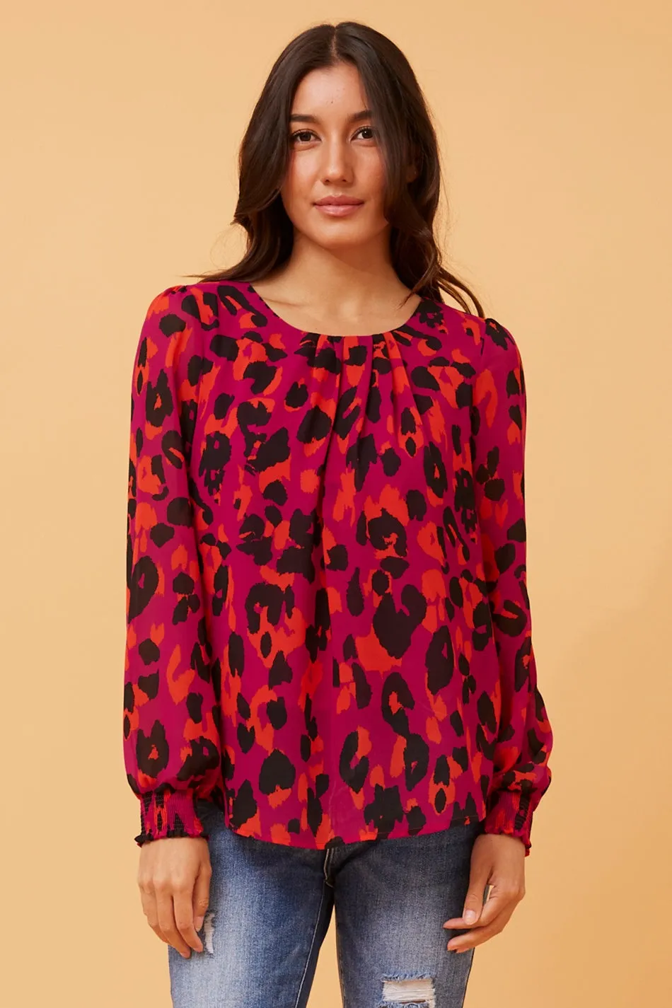 BREE ANIMAL PRINT BLOUSE