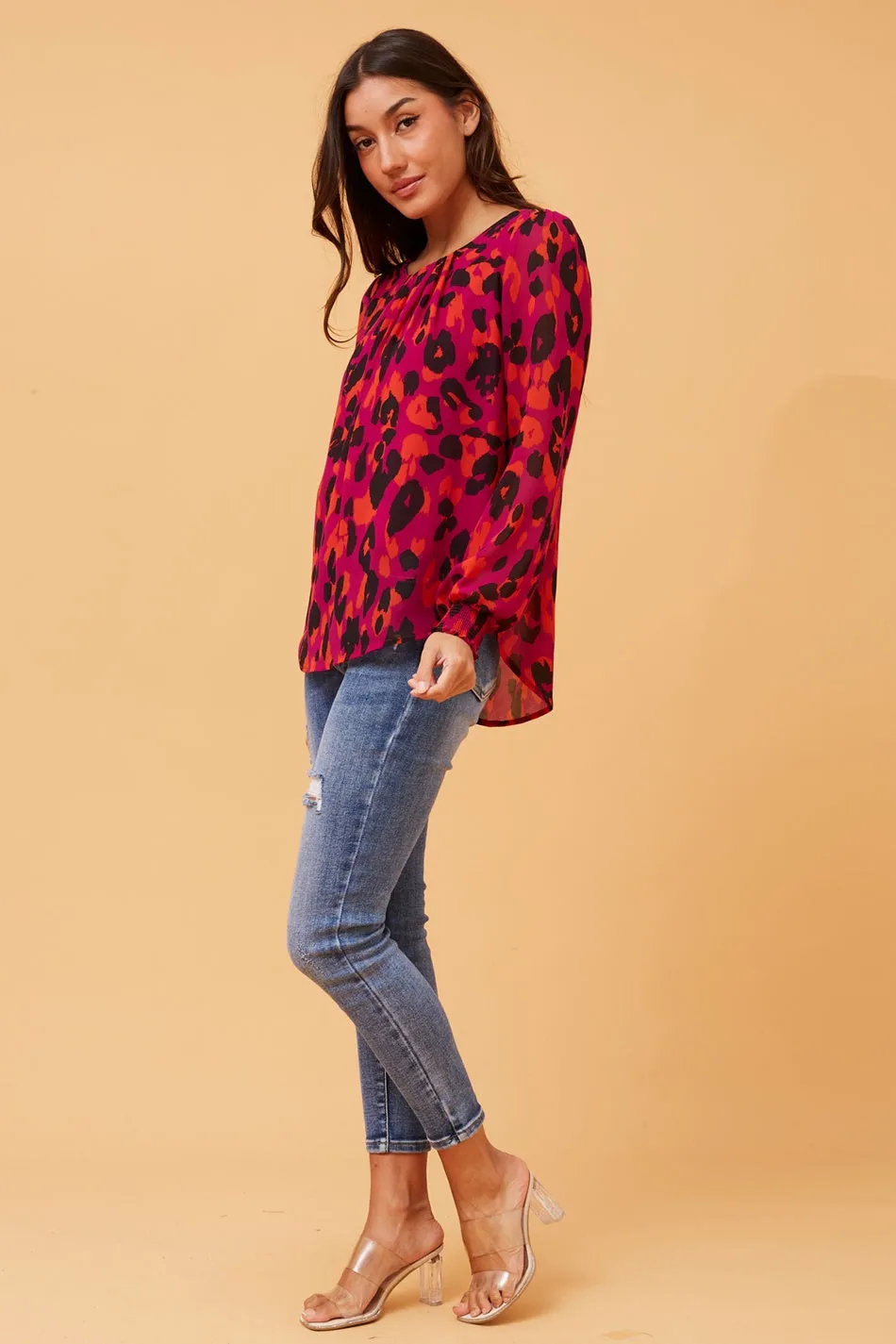 BREE ANIMAL PRINT BLOUSE