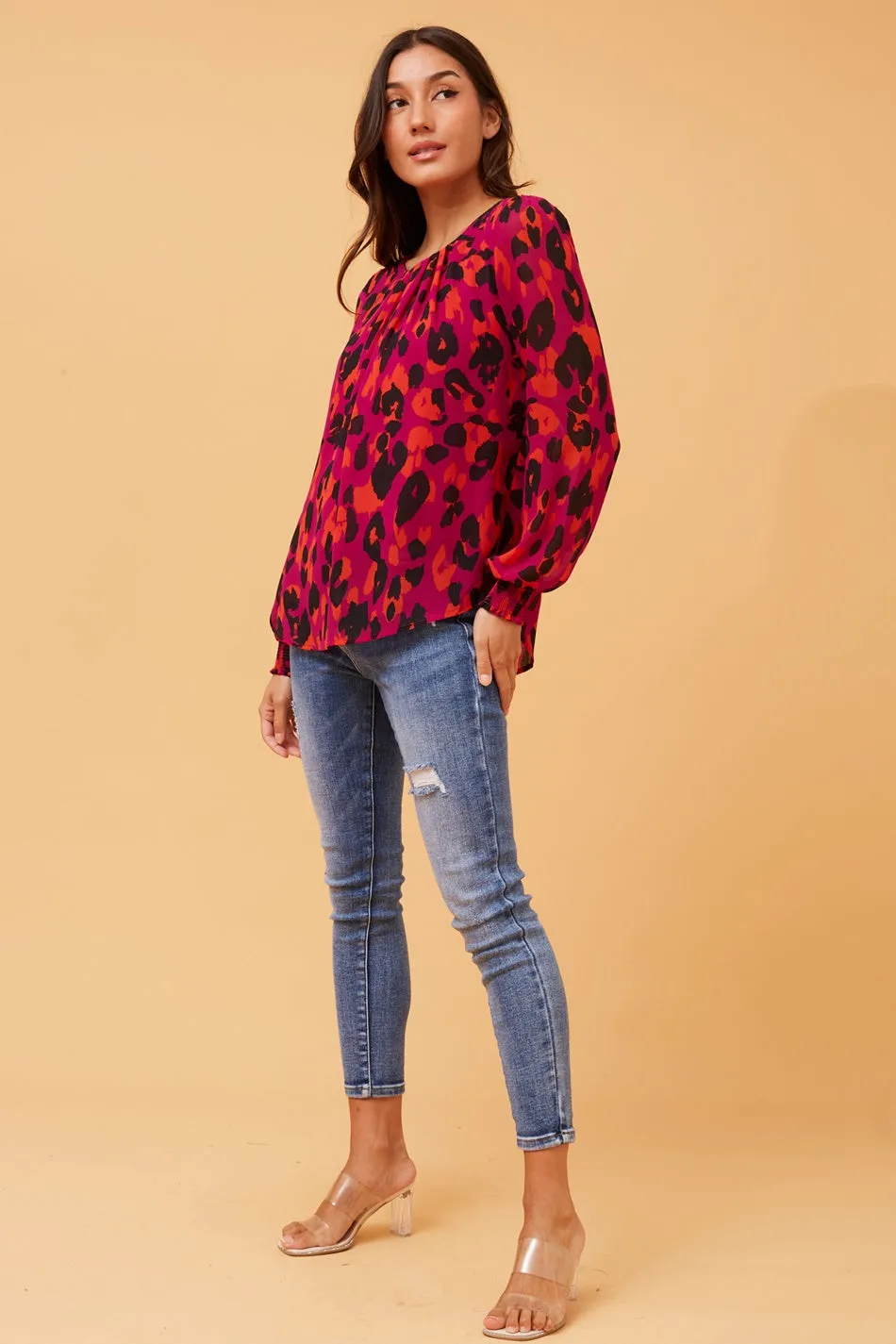 BREE ANIMAL PRINT BLOUSE