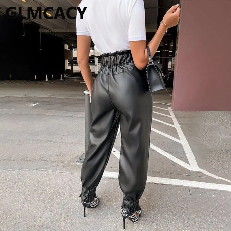 Casual PU Faux Leather Pants