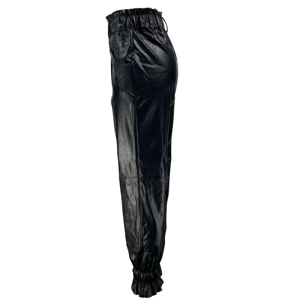 Casual PU Faux Leather Pants