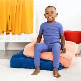 chambray organic cotton magnetic kids pajama set