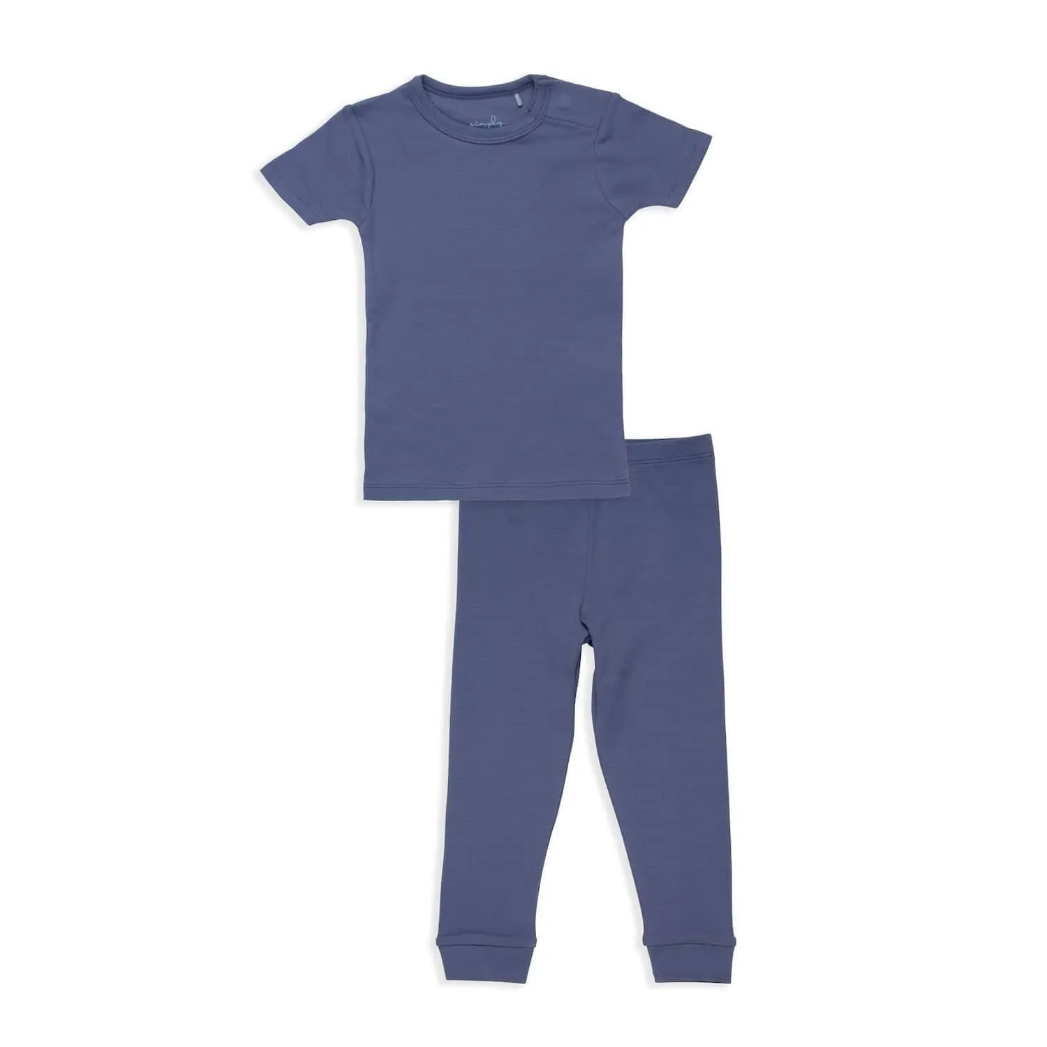 chambray organic cotton magnetic kids pajama set