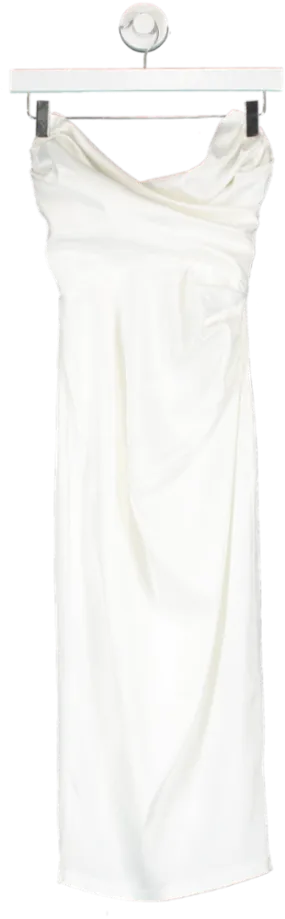 Club L White Bandeau Midi Dress UK 4