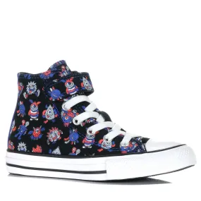 Converse Chuck Taylor Kids Monster Mashup 1V Hi Black/Blue Flame