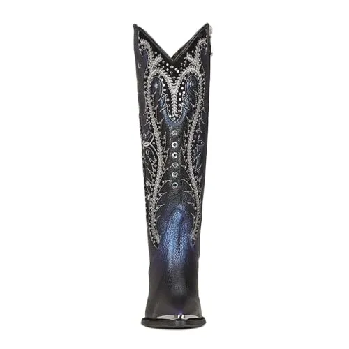 Cuadra Women's Tall Western Boot in Genuine Leather Blue 4I09RS, Size 6