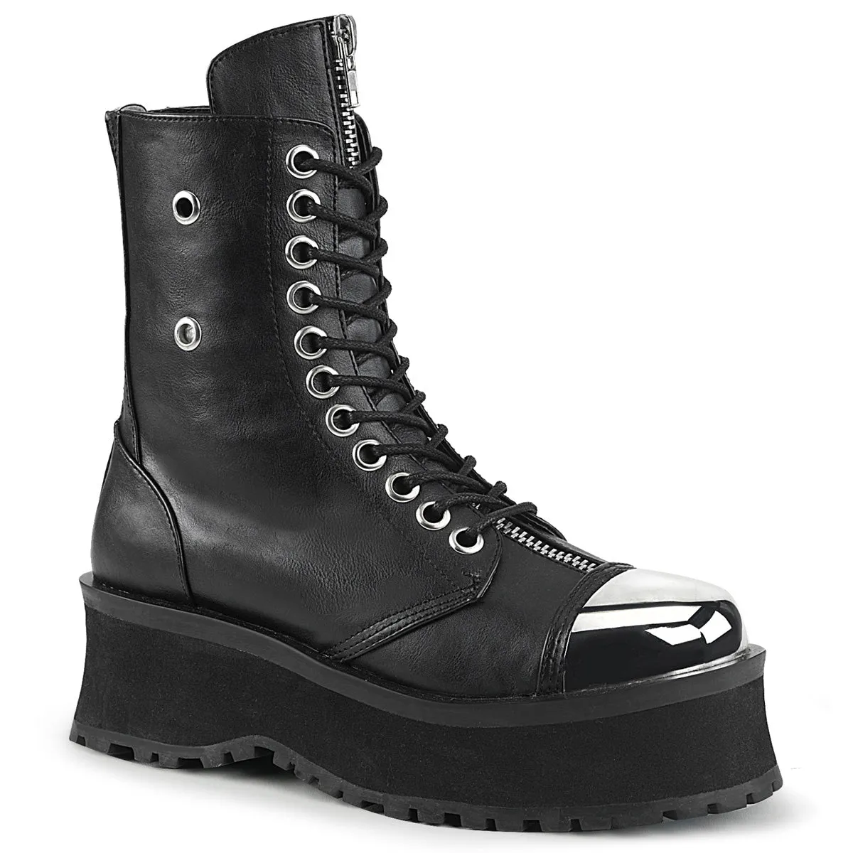 Demonia GRAVEDIGGER-10 | Black Vegan Leather Unisex Boots