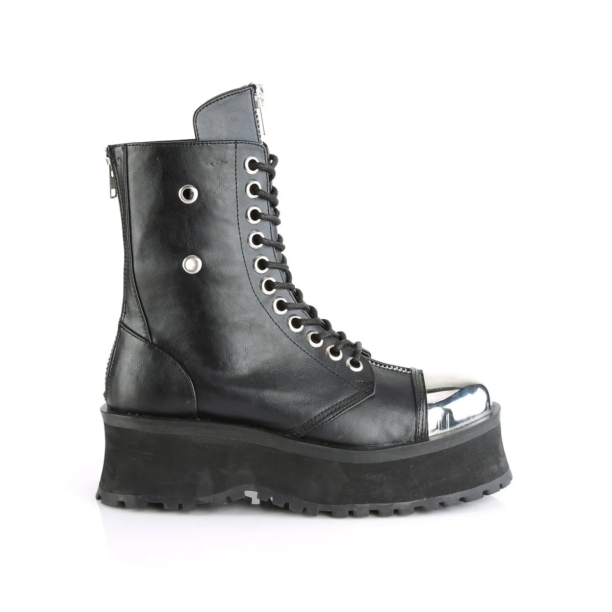 Demonia GRAVEDIGGER-10 | Black Vegan Leather Unisex Boots