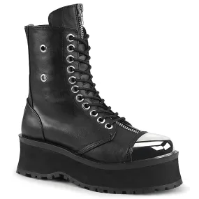 Demonia GRAVEDIGGER-10 | Black Vegan Leather Unisex Boots