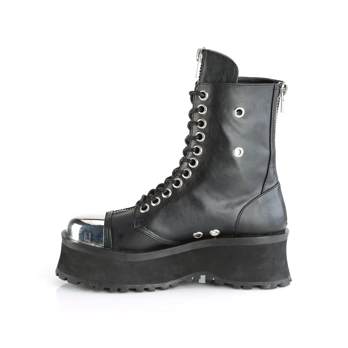 Demonia GRAVEDIGGER-10 | Black Vegan Leather Unisex Boots