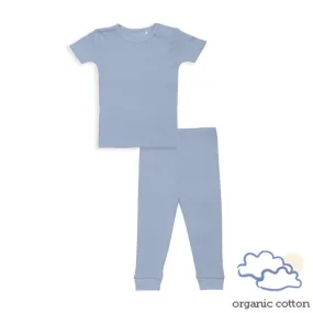 dusk blue organic cotton magnetic kids pajama set