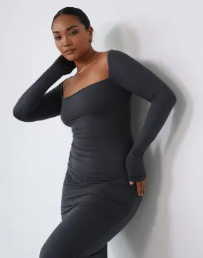 Eyes On Me Maxi Dress (Charcoal)