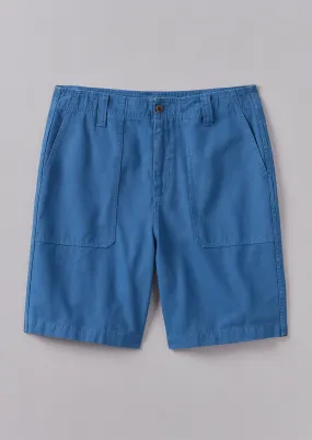 Garment Dyed Cotton Canvas Shorts | Flask Blue