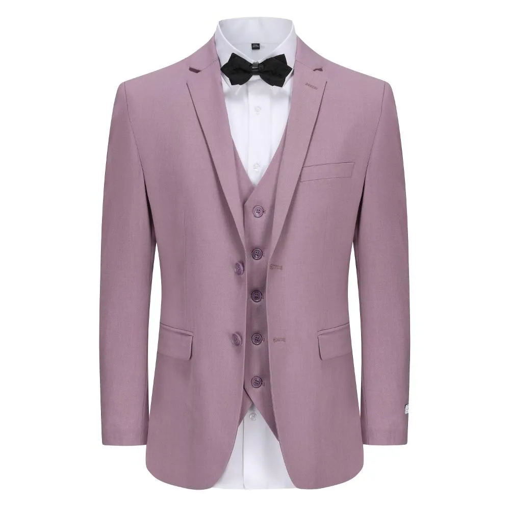 Gino Vitale Men's Skinny Fit 3-Piece Suit (Rose, Lilac, Blue)