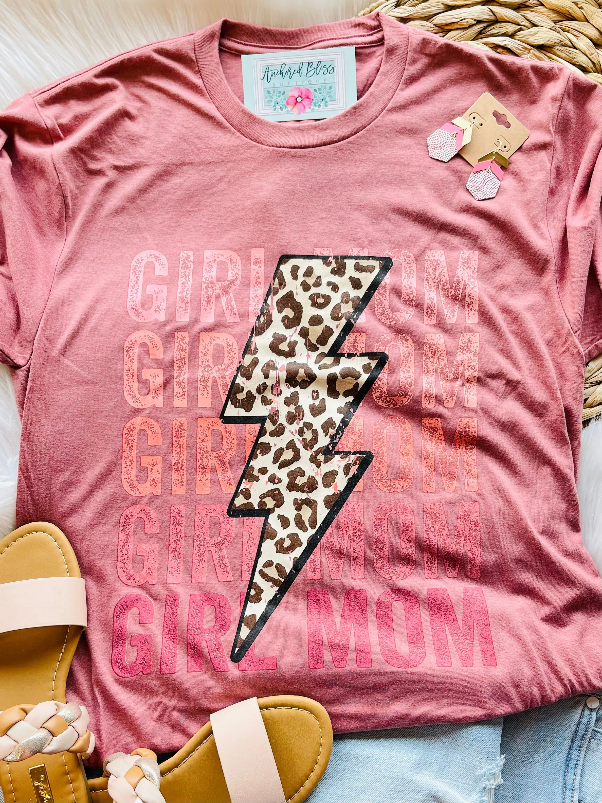 Girl Mom Repeat Graphic Tee