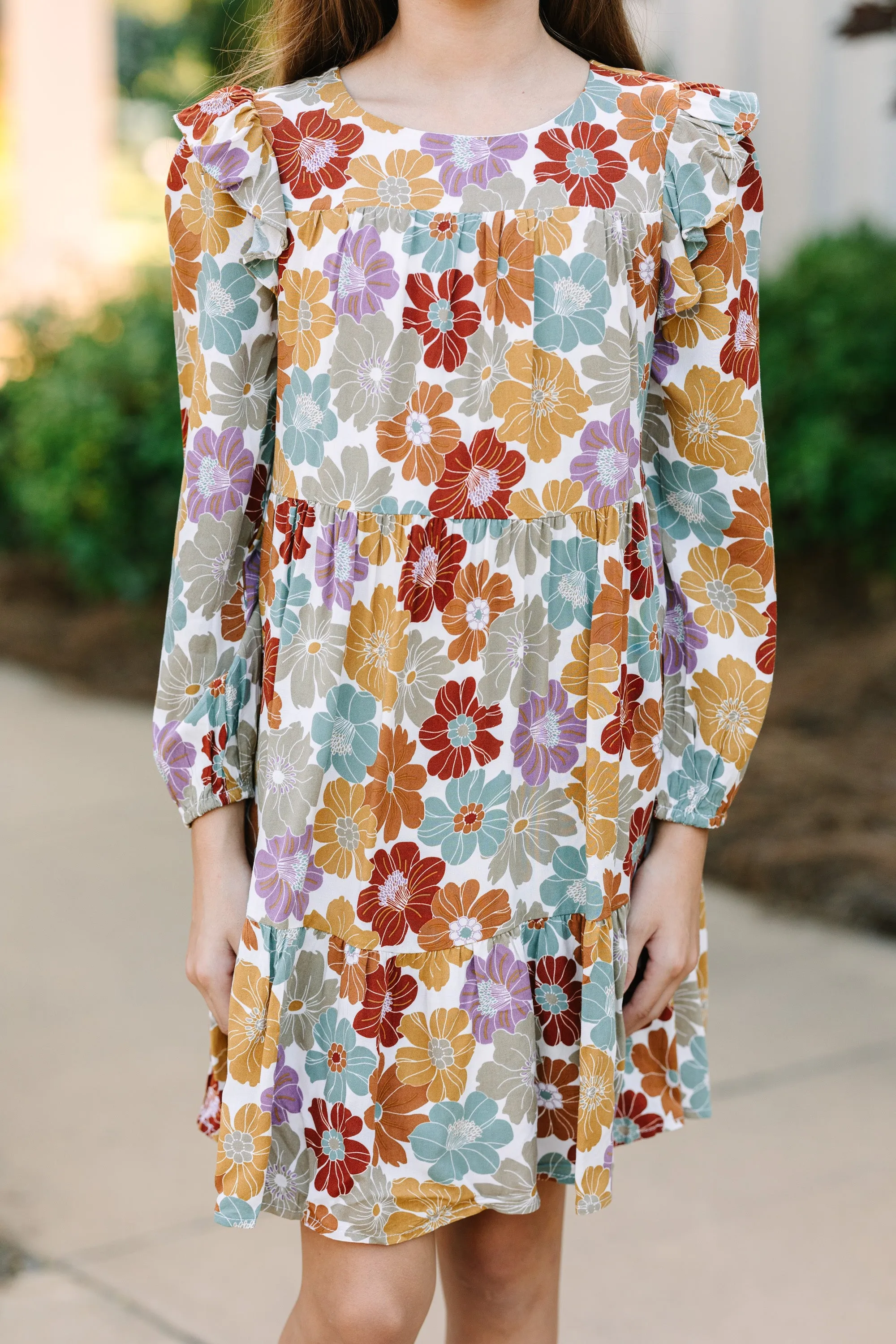 Girls: Out For The Day Mustard Yellow Floral Dress