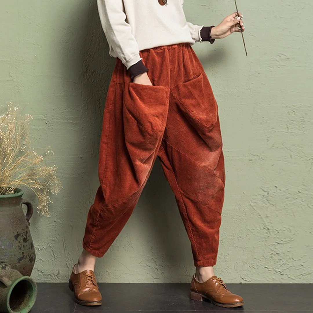 Harem Pants With Ruched Detail