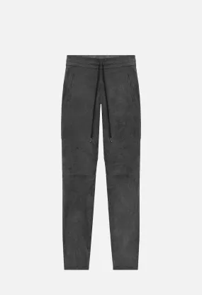 Leather Escobar Pants / Charcoal Suede