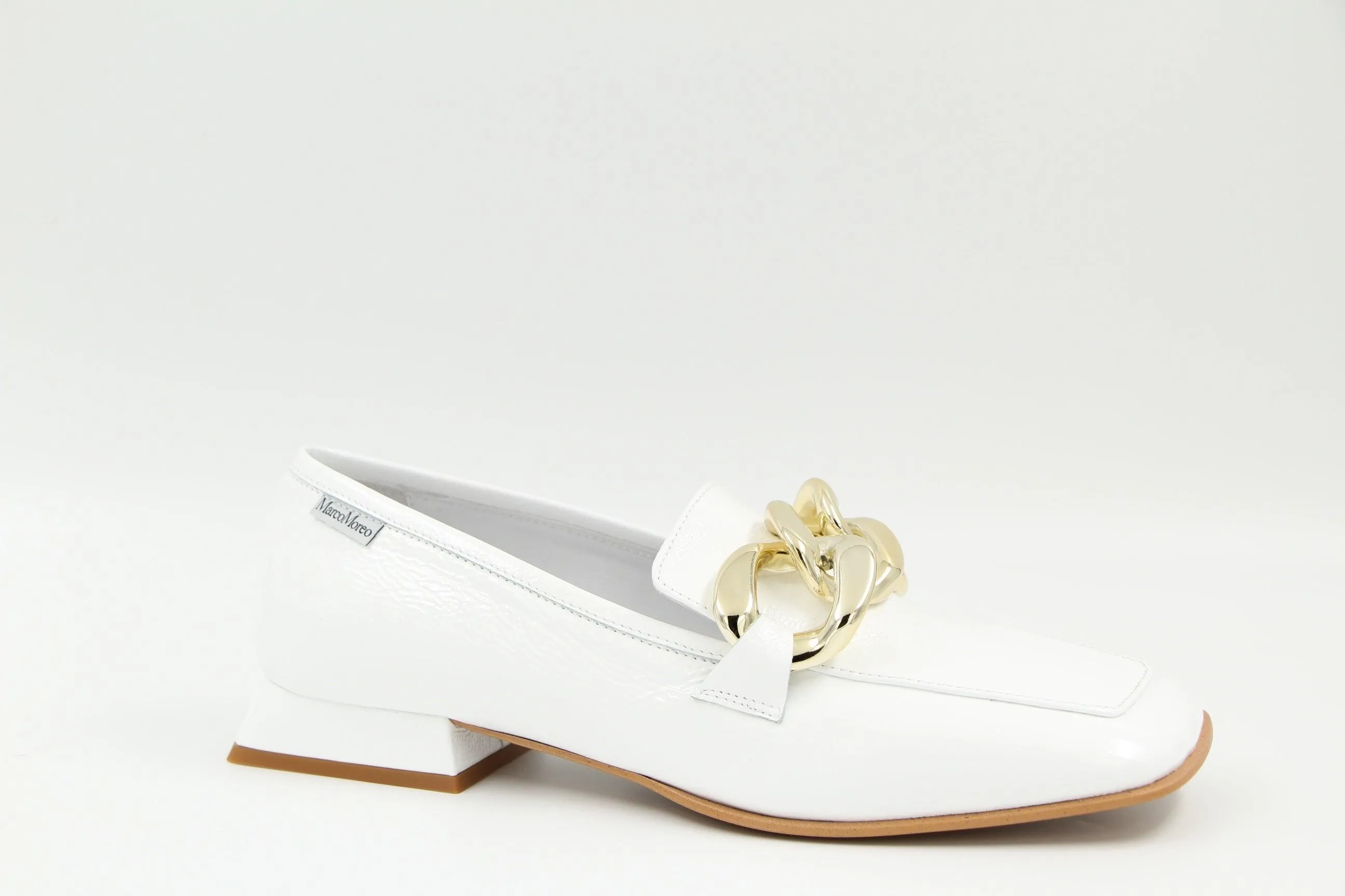 MARCO MOREO  White  Patent  Loafer B1120