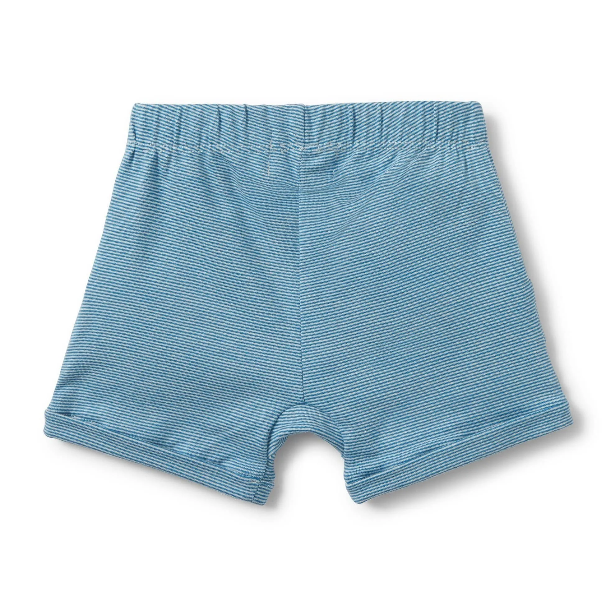 Mediterranean Blue Stripe Ruffle Pocket Shorts