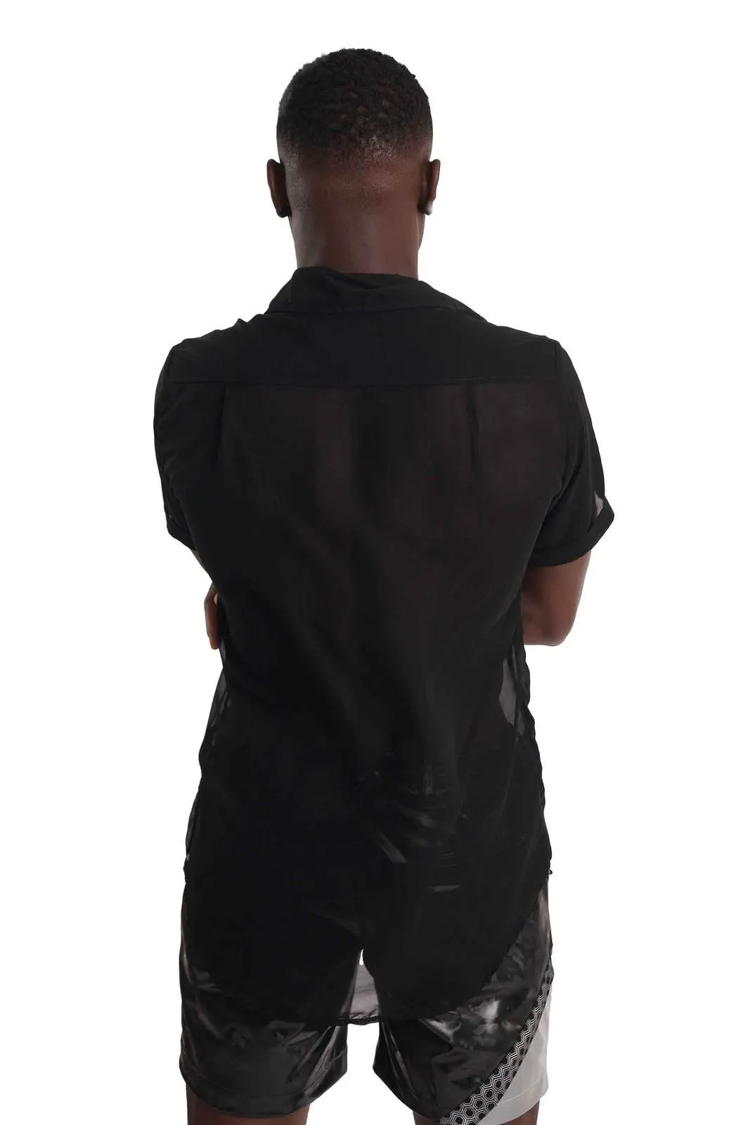 Mens Chiffon Shirt - Black