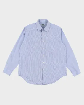 Men's DKNY Blue Checked Button Up Shirt - M