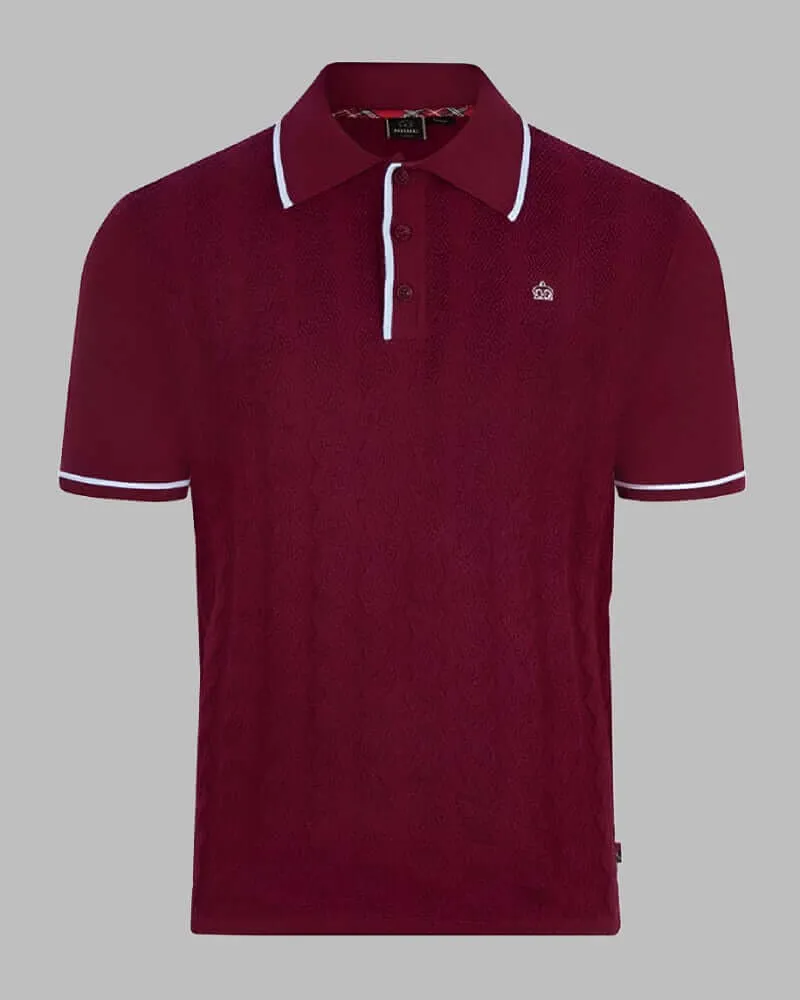 Merc London Clothing SMITH Polo Burgundy