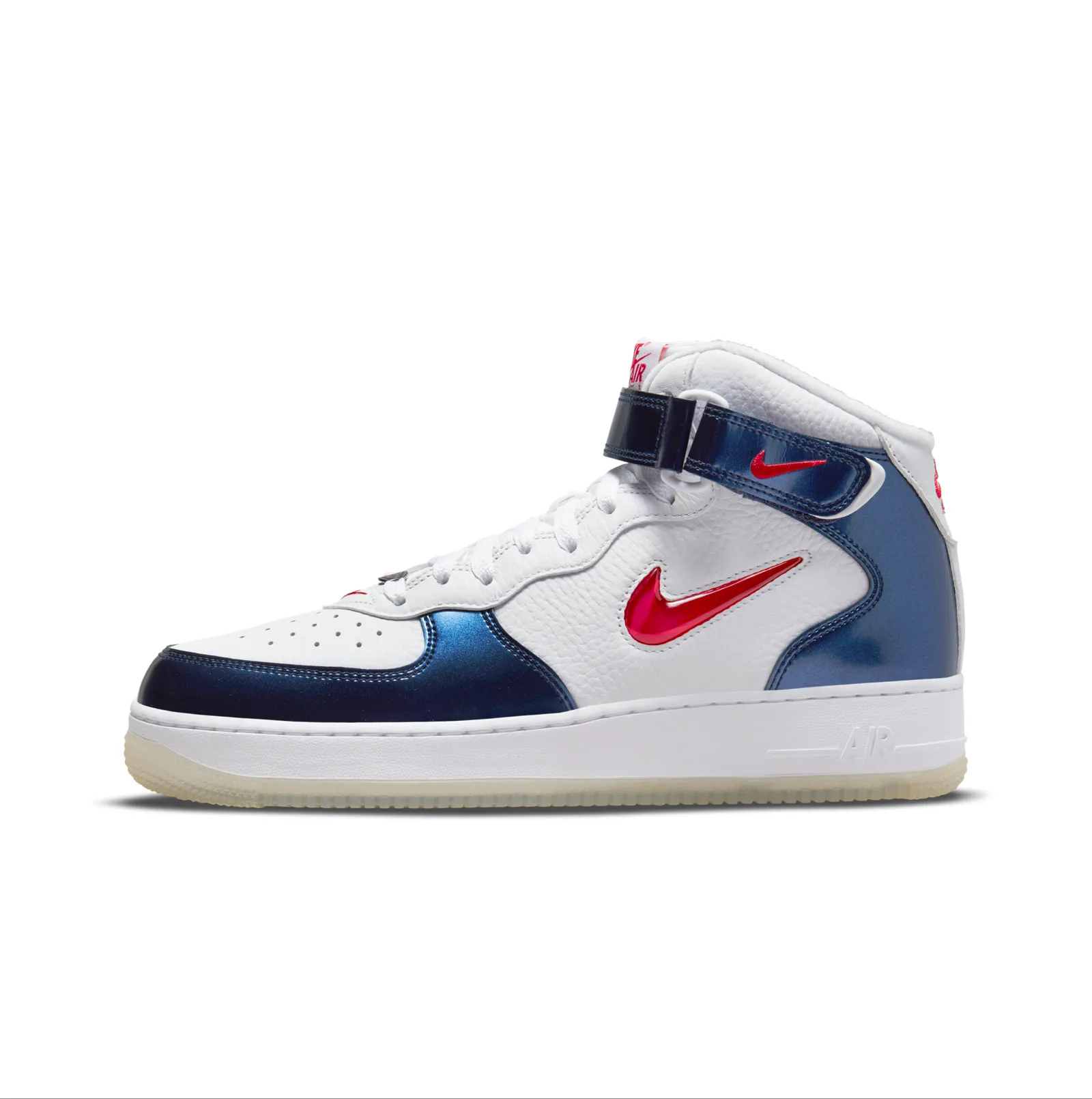 NIKE AIR FORCE 1 MID QS - WHITE/UNIVERSITY RED-MIDNIGHT NAVY-WHITE