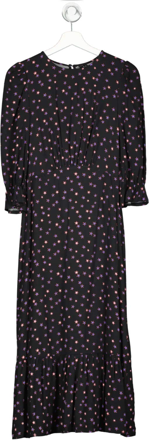 Nobodys Child Black Star Print Reed Midi Dress - Elegant UK Size 10 Fashion Statement