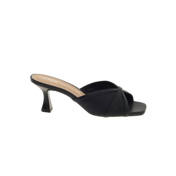 Open Toe Textured Mule BLV 003