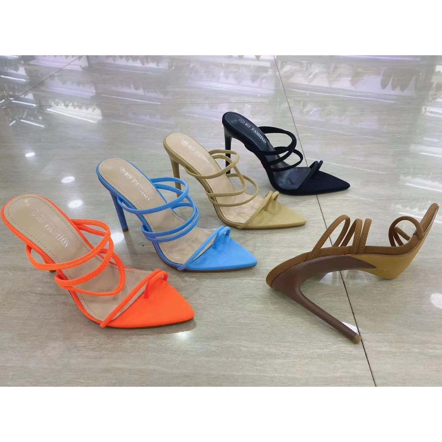 Chic Strappy Stiletto Mule Heels for Women